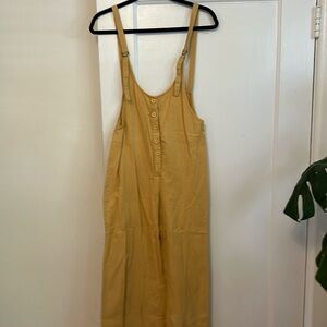 Yellow button up jumpsuit